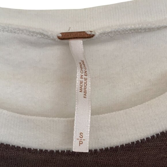 Free People Too Legit Tunic Dress White With Brown Stripes Size Small Cotton - Picture 3 of 10